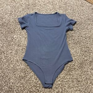 PacSun Slate Blue Short Sleeve Square Neck Kids Bodysuit